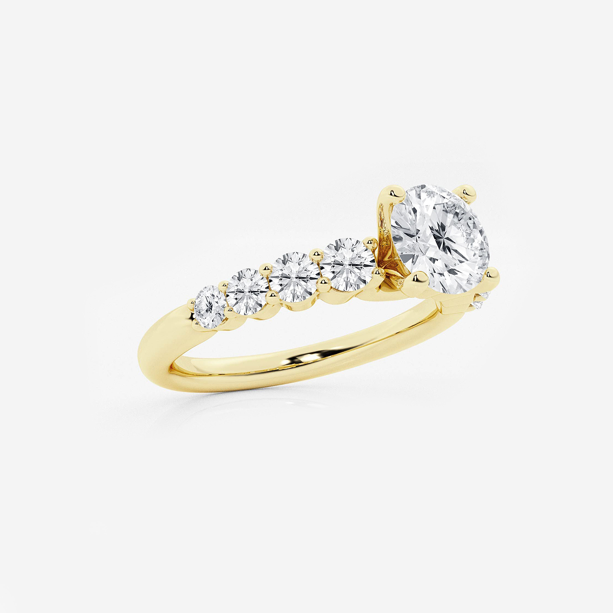 Additional Image 1 for  1 1/2 ctw Round Lab Grown Diamond Graduated Engagement Ring