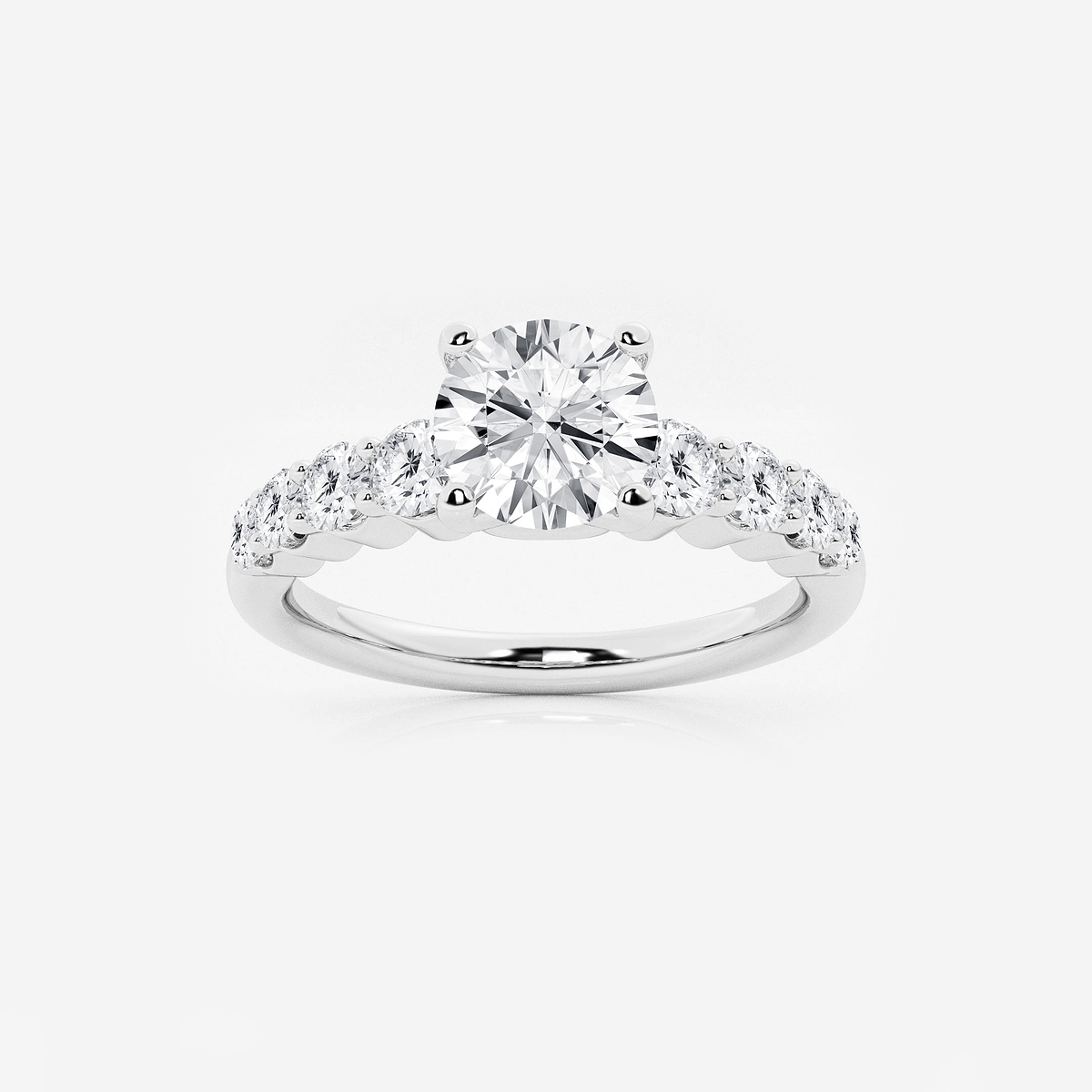 1 1/2 ctw Round Lab Grown Diamond Graduated Engagement Ring