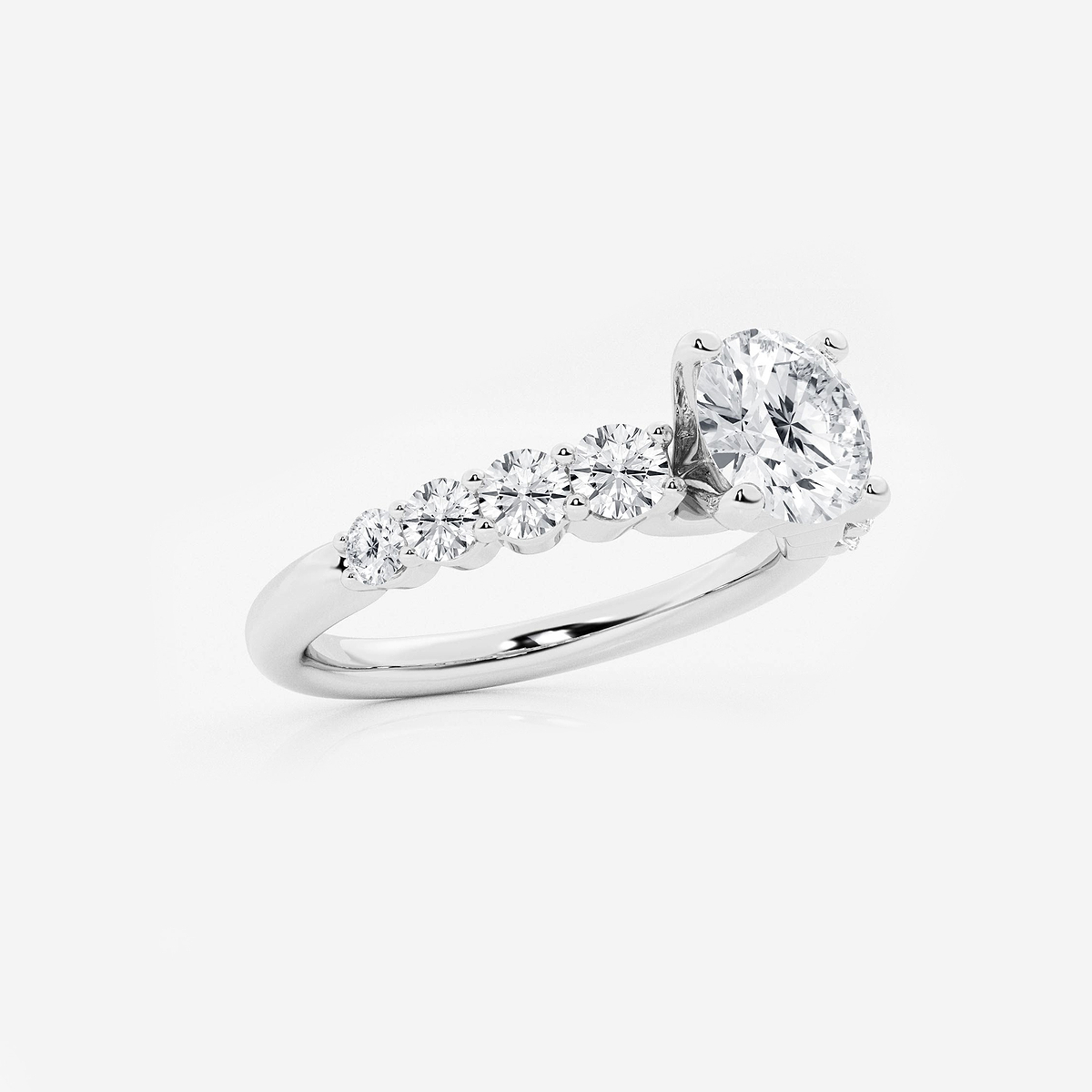 Additional Image 1 for  1 1/2 ctw Round Lab Grown Diamond Graduated Engagement Ring