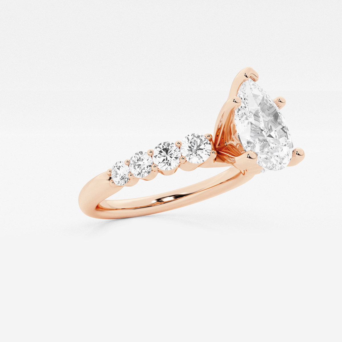 Additional Image 1 for  2 1/2 ctw Pear Lab Grown Diamond Graduated Engagement Ring