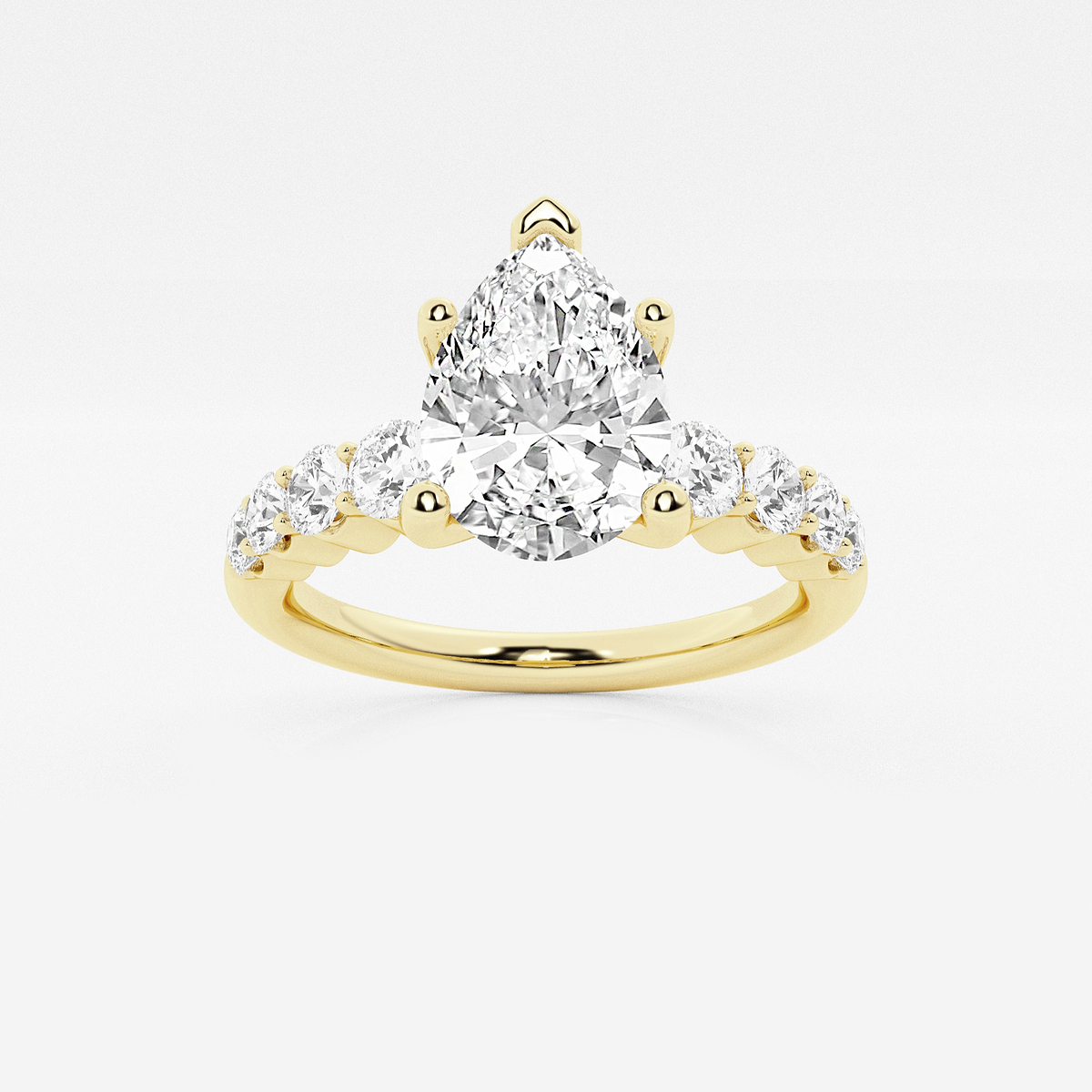 2 1/2 ctw Pear Lab Grown Diamond Graduated Engagement Ring