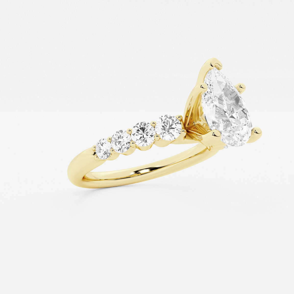 Additional Image 1 for  2 1/2 ctw Pear Lab Grown Diamond Graduated Engagement Ring