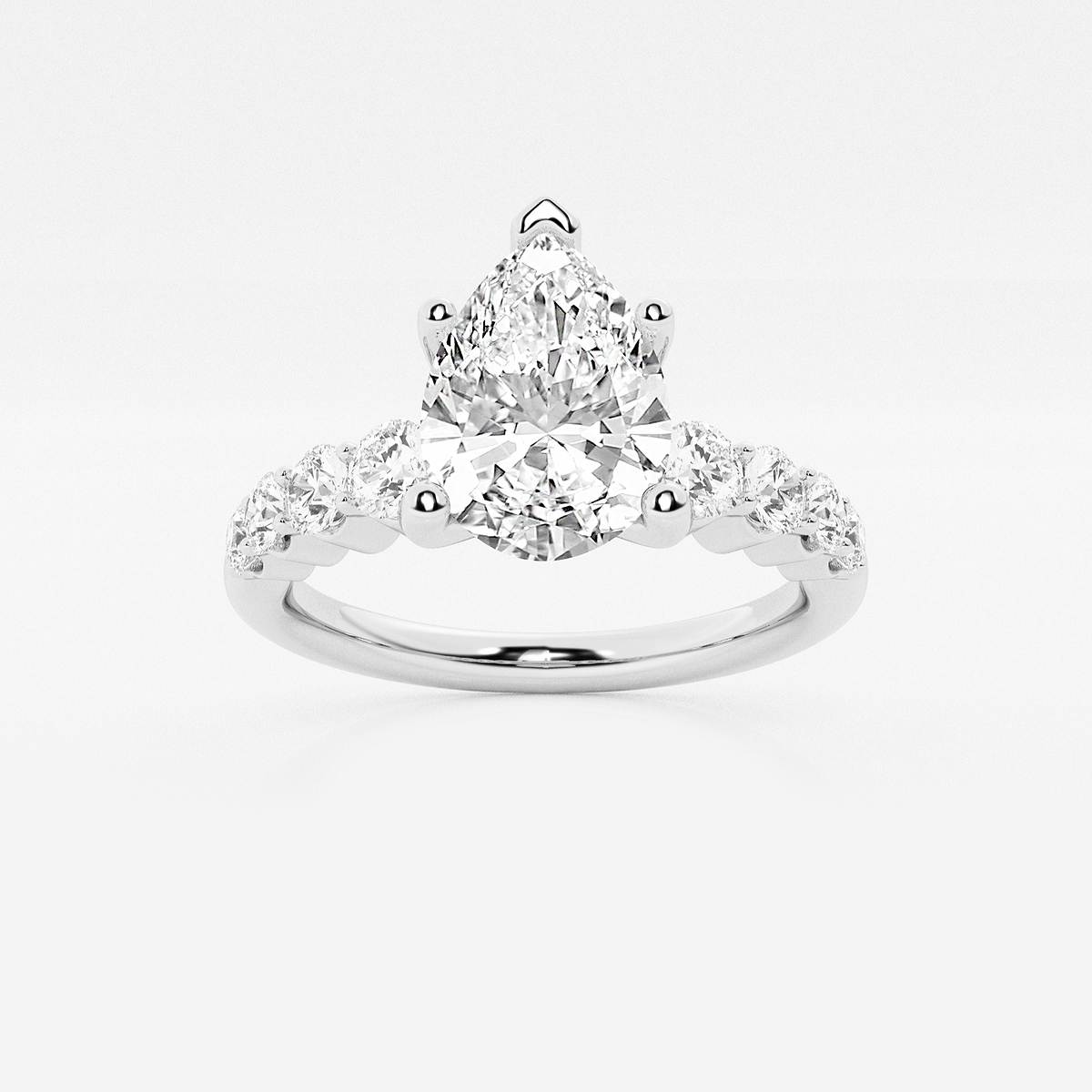 2 1/2 ctw Pear Lab Grown Diamond Graduated Engagement Ring