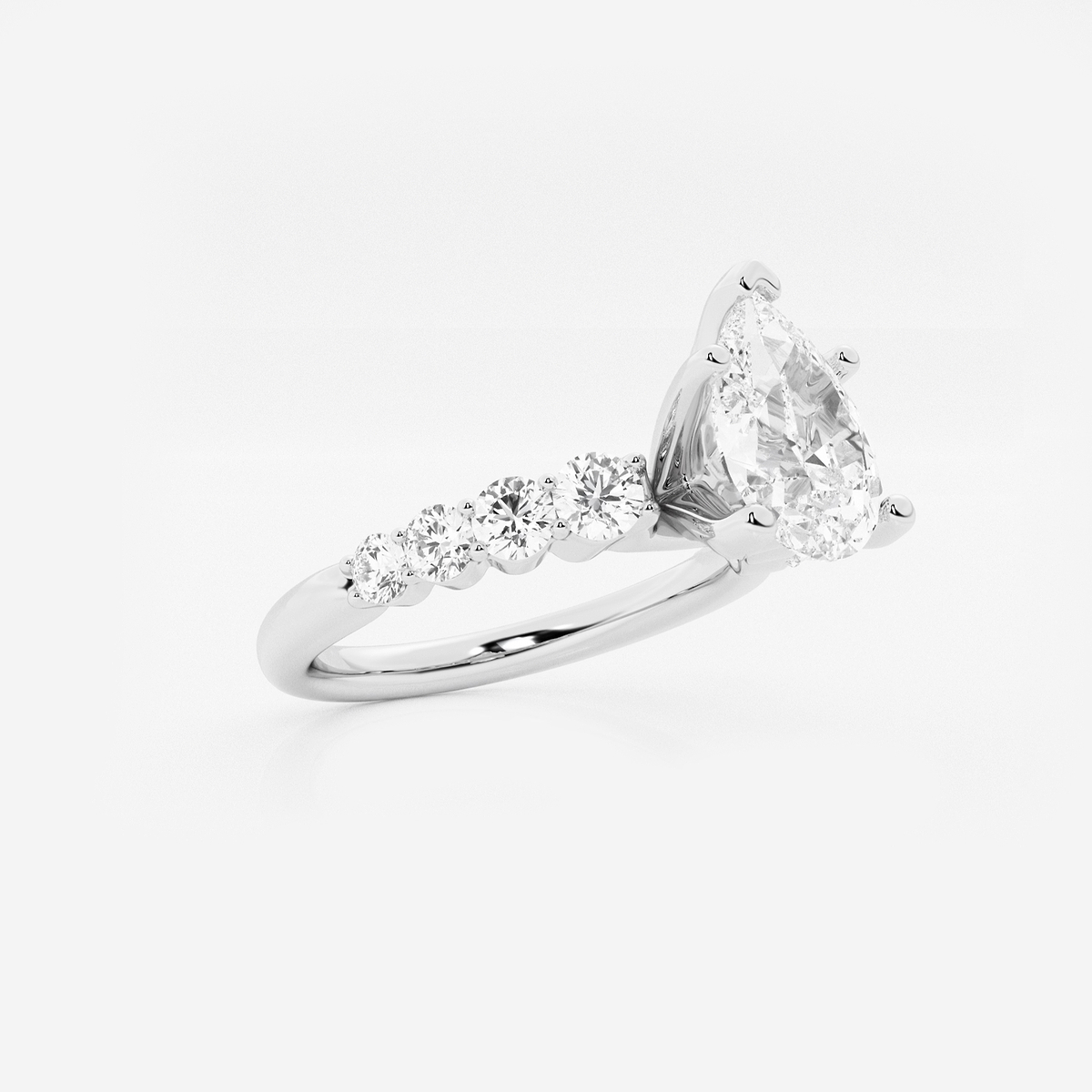 Additional Image 1 for  2 1/2 ctw Pear Lab Grown Diamond Graduated Engagement Ring
