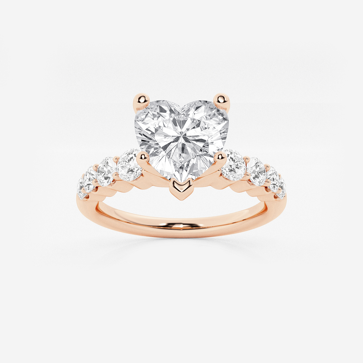 2 1/2 ctw Heart Lab Grown Diamond Graduated Engagement Ring