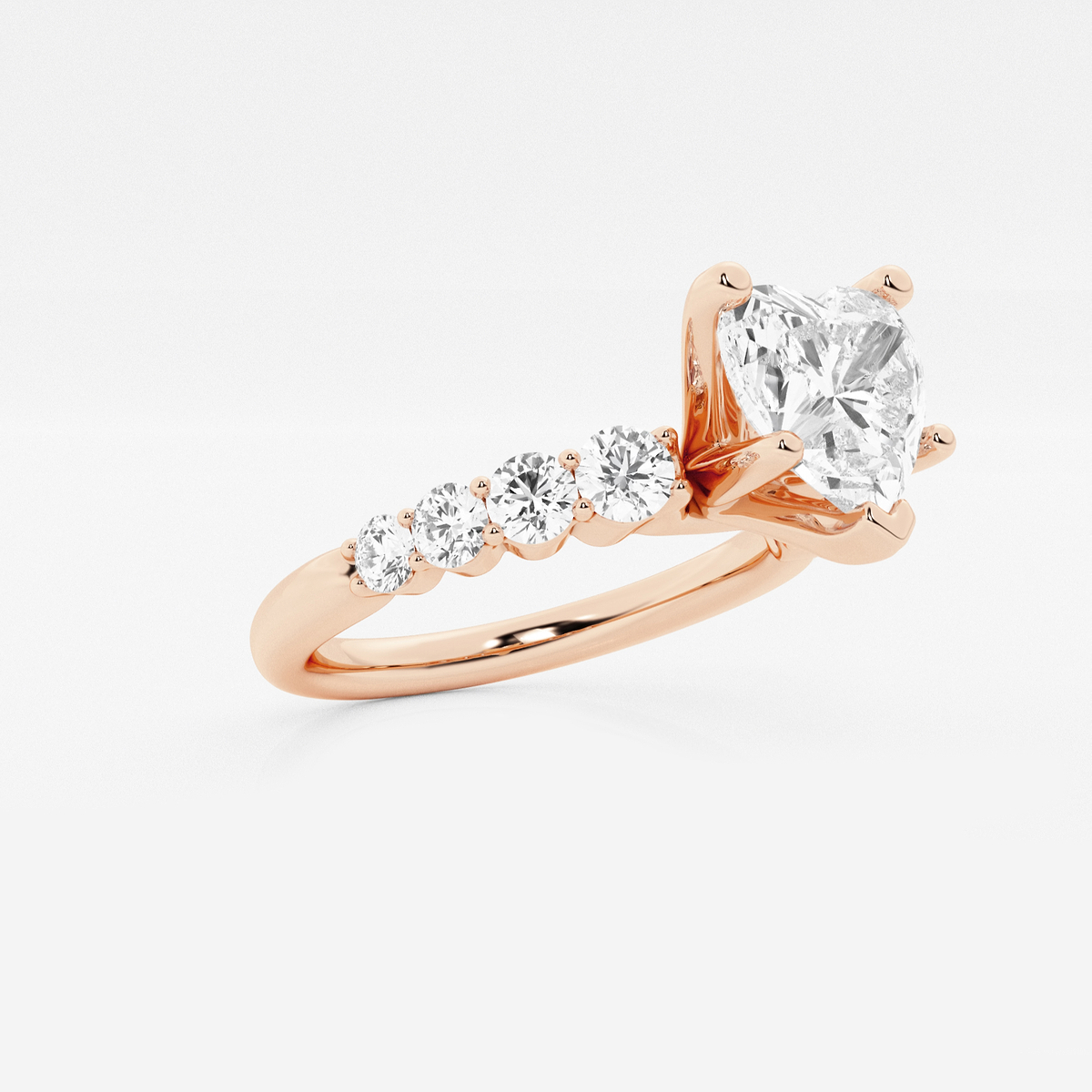 Additional Image 1 for  2 1/2 ctw Heart Lab Grown Diamond Graduated Engagement Ring