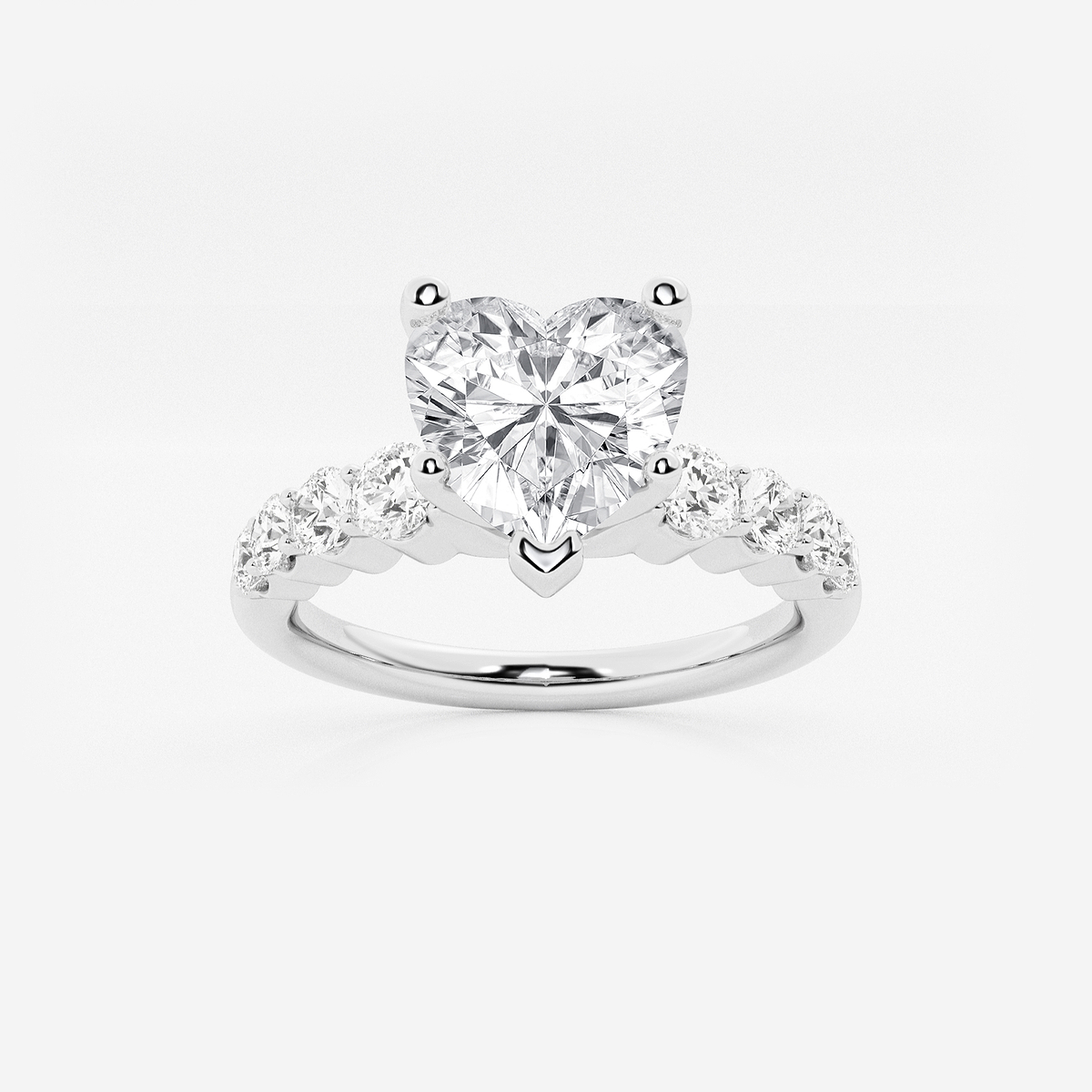 2 1/2 ctw Heart Lab Grown Diamond Graduated Engagement Ring