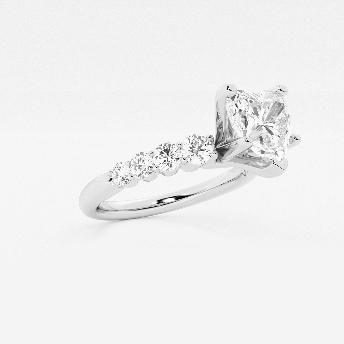 Additional Image 1 for  2 1/2 ctw Heart Lab Grown Diamond Graduated Engagement Ring