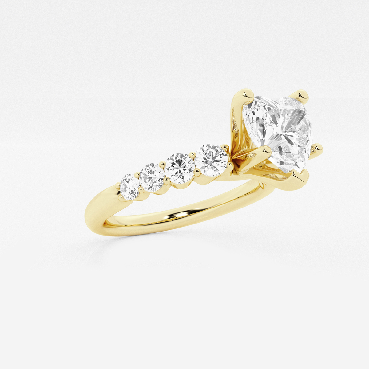 Additional Image 1 for  2 1/2 ctw Heart Lab Grown Diamond Graduated Engagement Ring