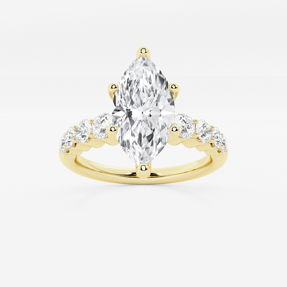 2 1/2 ctw Marquise Lab Grown Diamond Graduated Engagement Ring