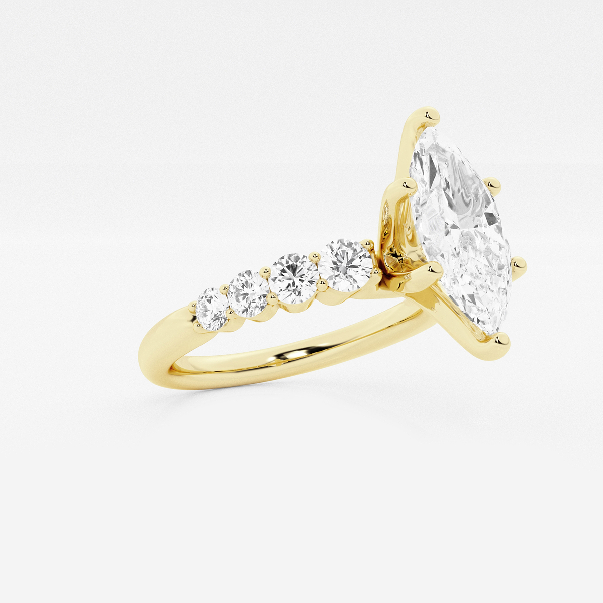 Additional Image 1 for  2 1/2 ctw Marquise Lab Grown Diamond Graduated Engagement Ring