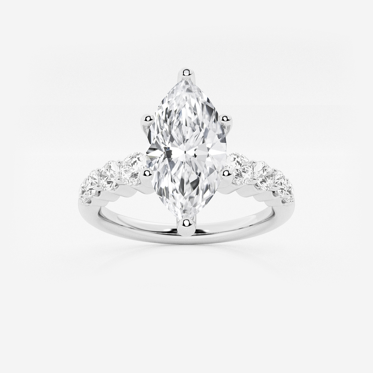 2 1/2 ctw Marquise Lab Grown Diamond Graduated Engagement Ring