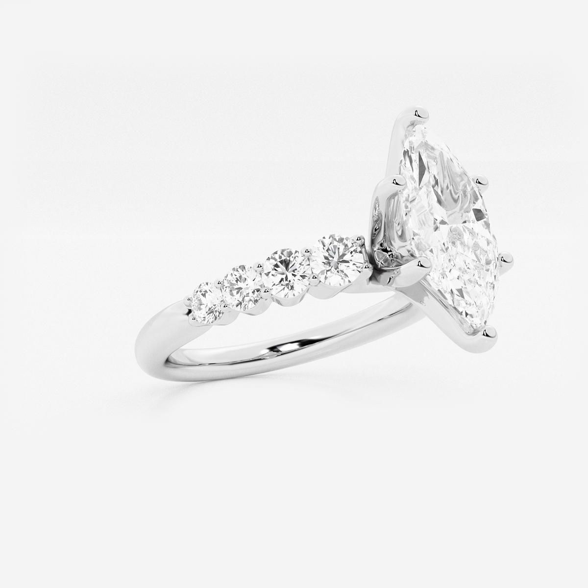 Additional Image 1 for  2 1/2 ctw Marquise Lab Grown Diamond Graduated Engagement Ring