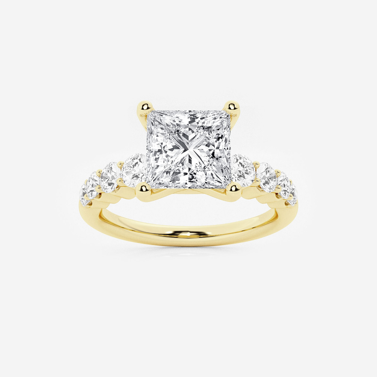 2 1/2 ctw Princess Lab Grown Diamond Graduated Engagement Ring