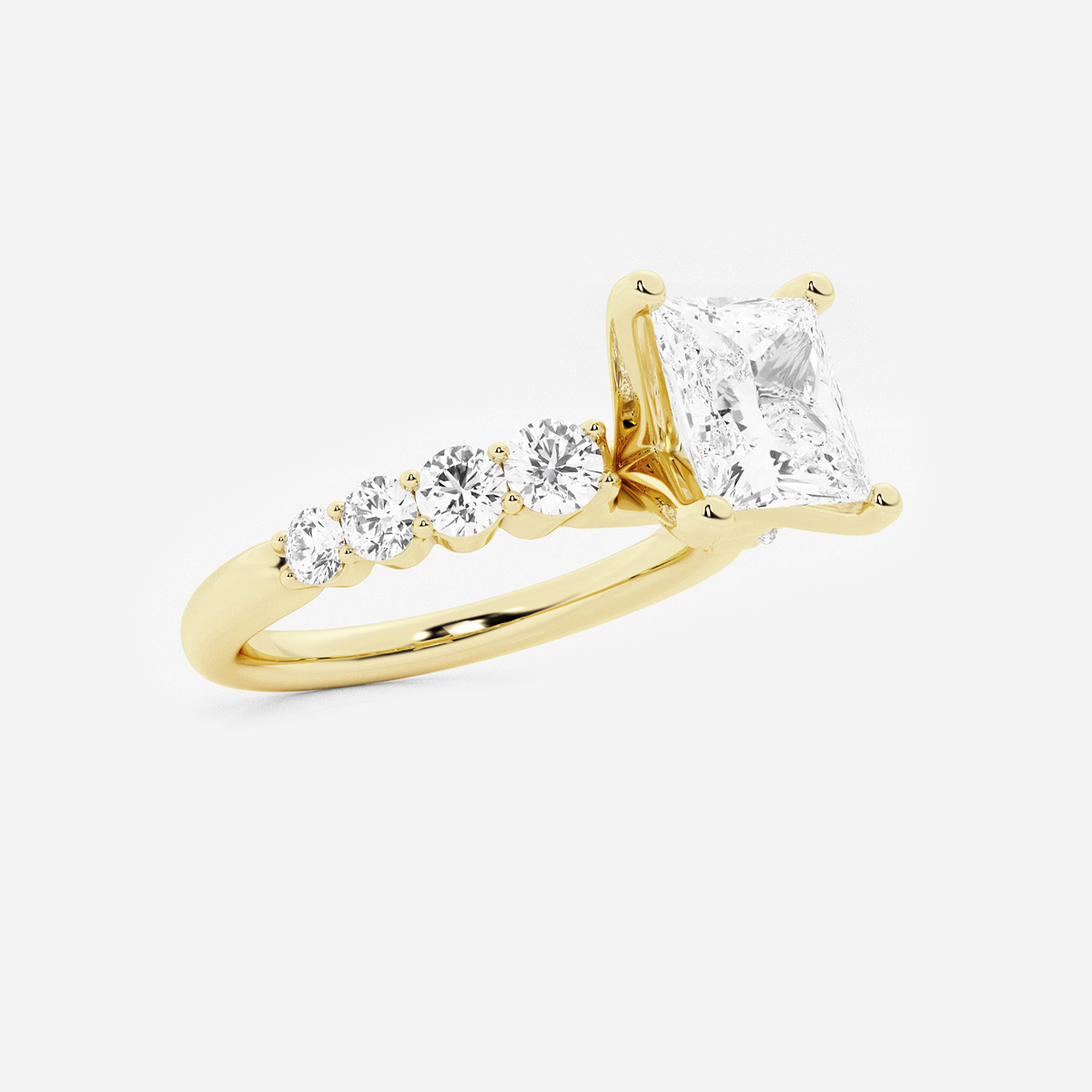 Additional Image 1 for  2 1/2 ctw Princess Lab Grown Diamond Graduated Engagement Ring