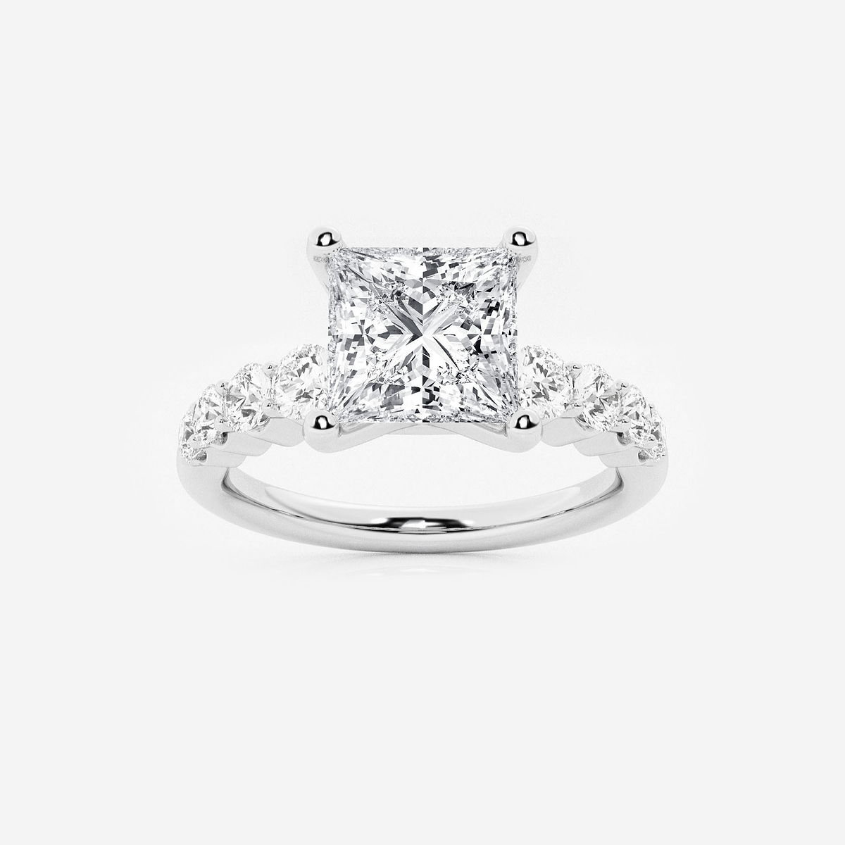 2 1/2 ctw Princess Lab Grown Diamond Graduated Engagement Ring