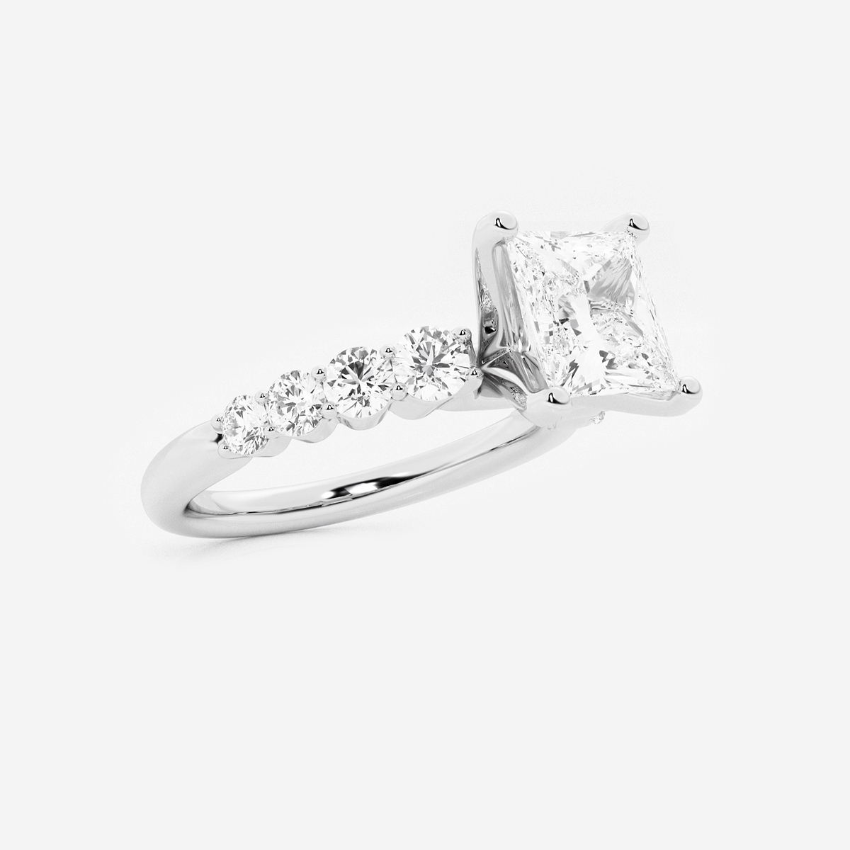 Additional Image 1 for  2 1/2 ctw Princess Lab Grown Diamond Graduated Engagement Ring