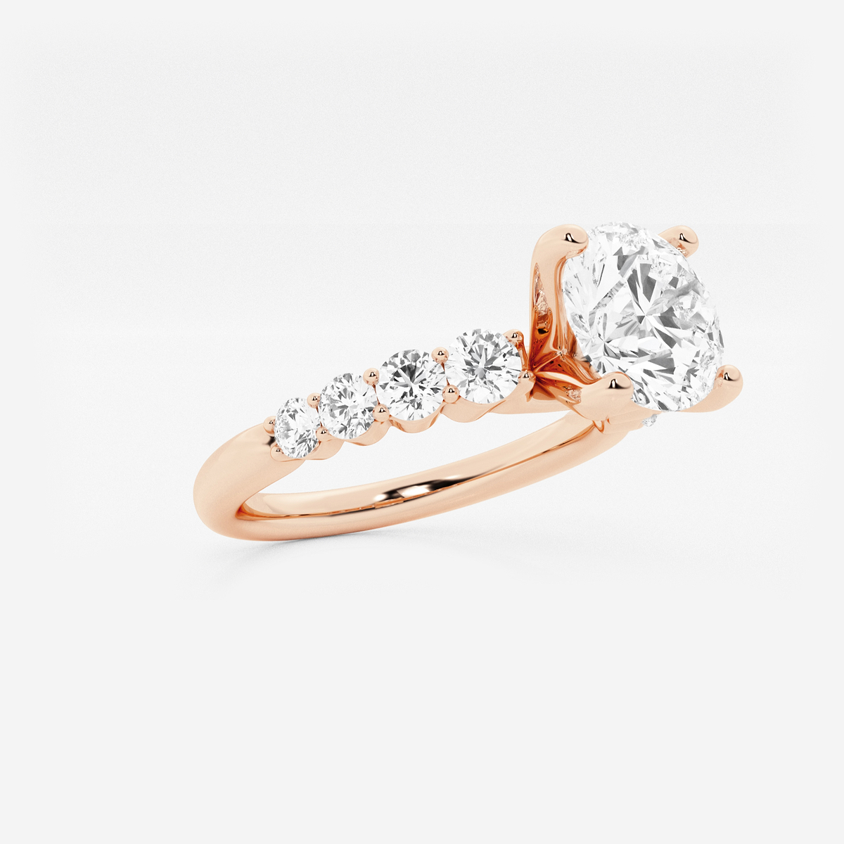 Additional Image 1 for  2 1/2 ctw Round Lab Grown Diamond Graduated Engagement Ring