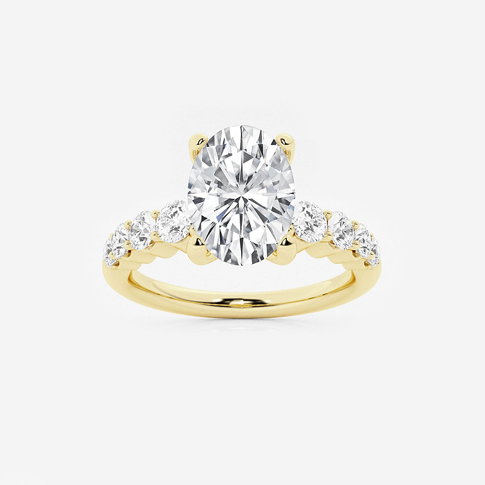 Amelia - 2 1/2 ctw Oval Lab Grown Diamond Graduated Engagement Ring