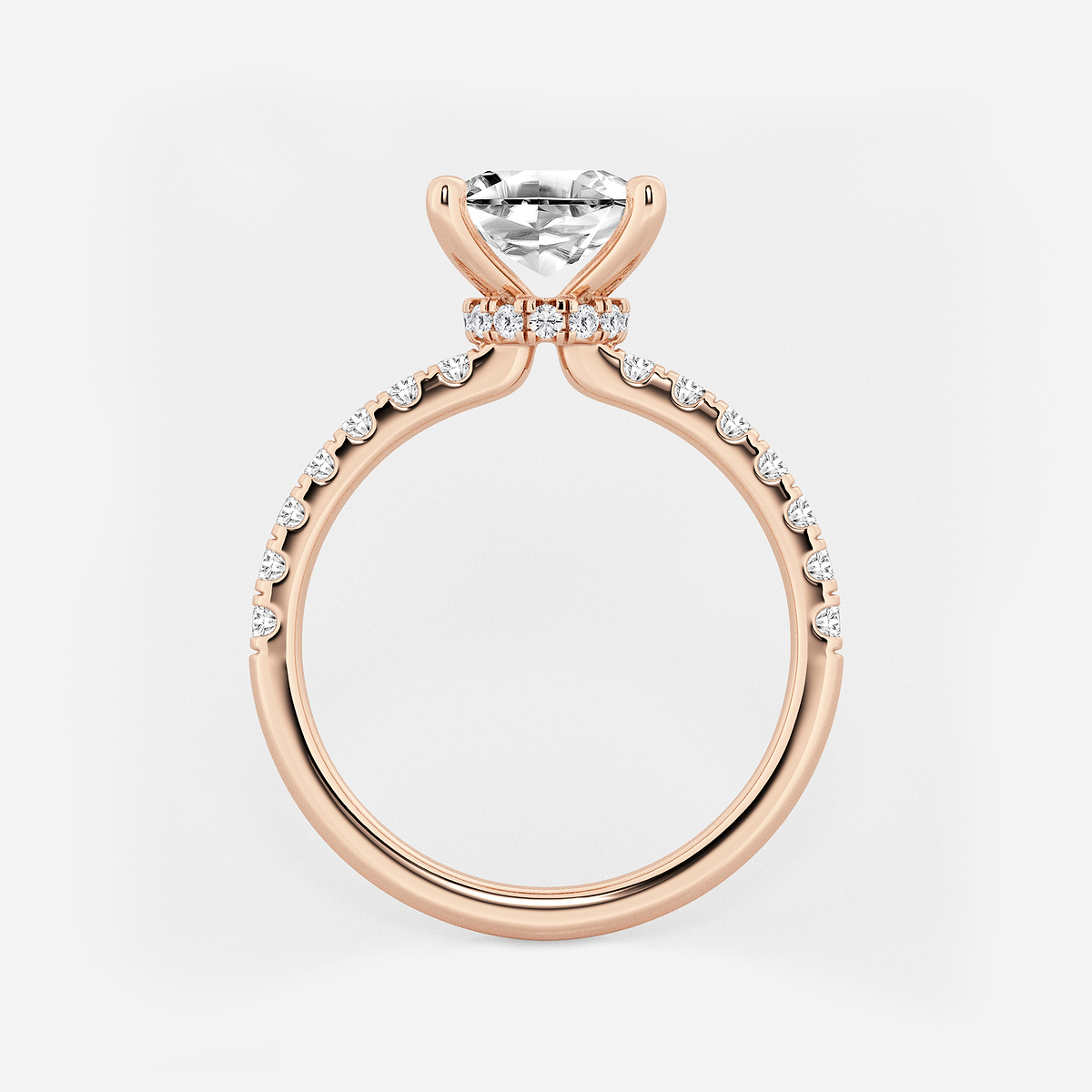 Additional Image 1 for  3 ctw Asscher Lab Grown Diamond Hidden Halo Engagement Ring