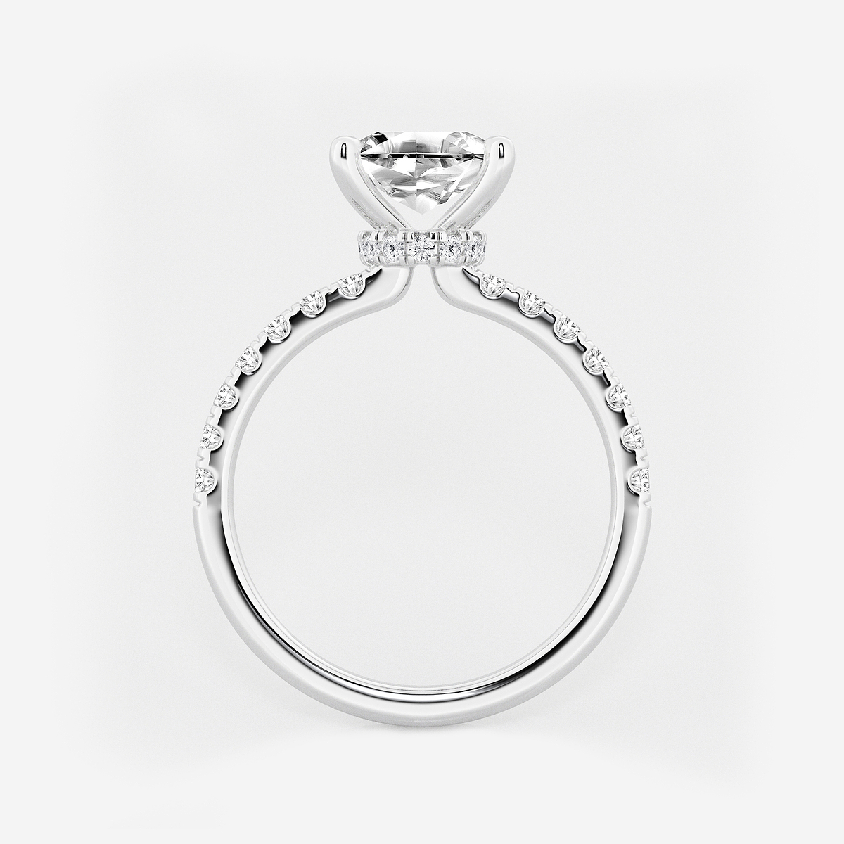 Additional Image 1 for  3 ctw Asscher Lab Grown Diamond Hidden Halo Engagement Ring