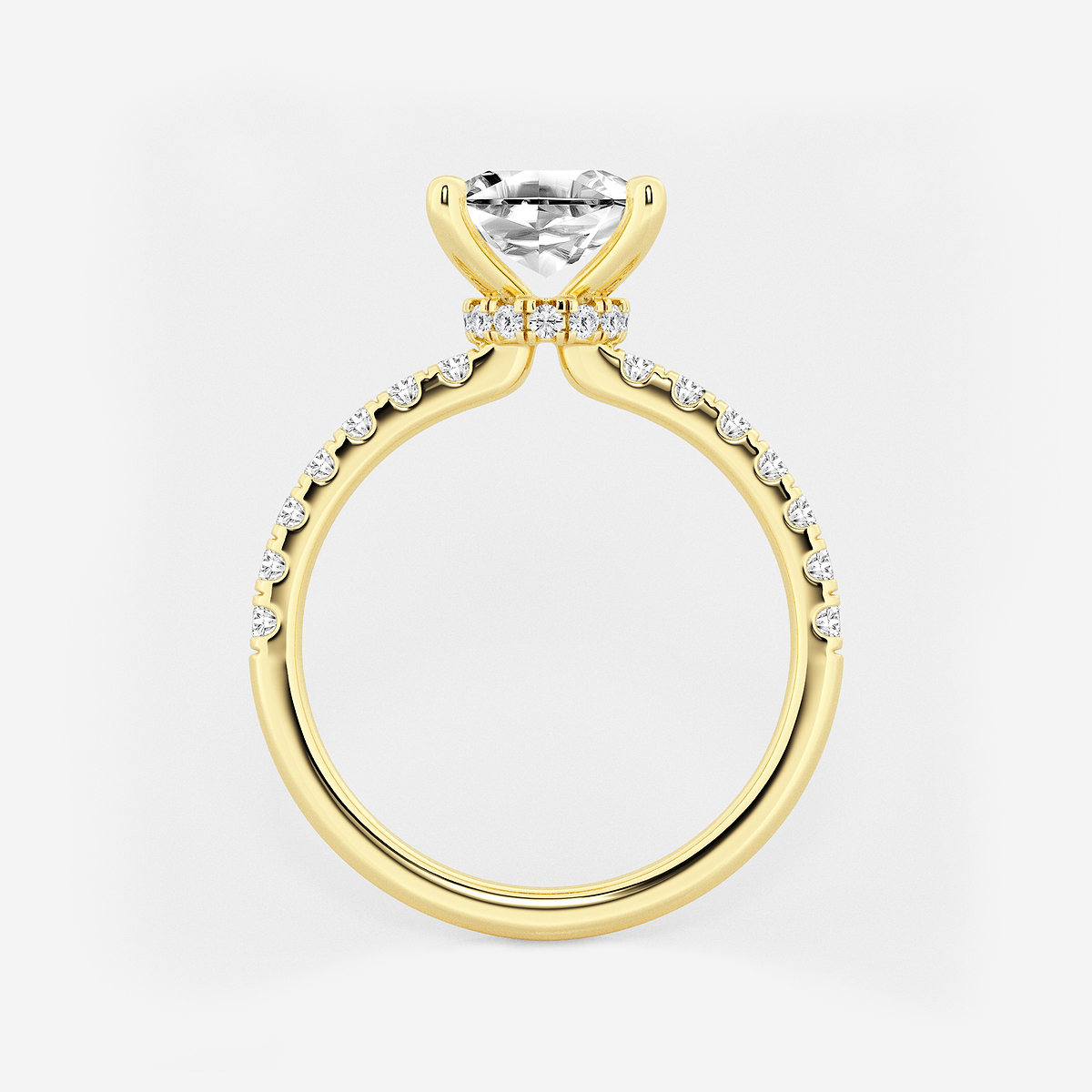 Additional Image 1 for  3 ctw Asscher Lab Grown Diamond Hidden Halo Engagement Ring