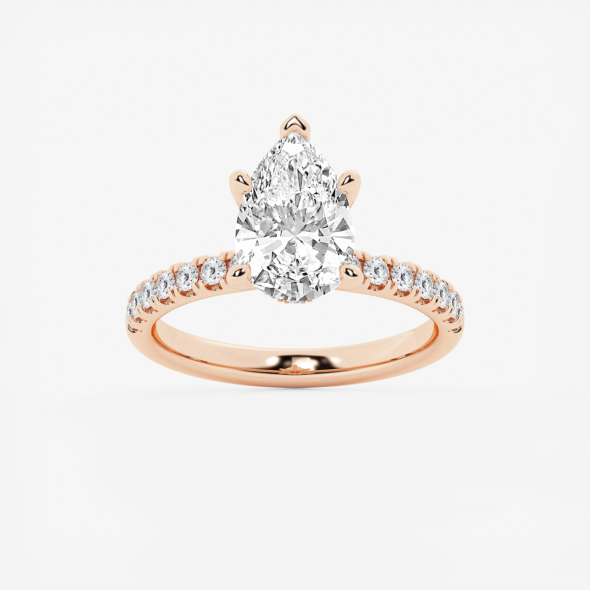 3 ctw Pear Lab Grown Diamond Hidden Halo Engagement Ring