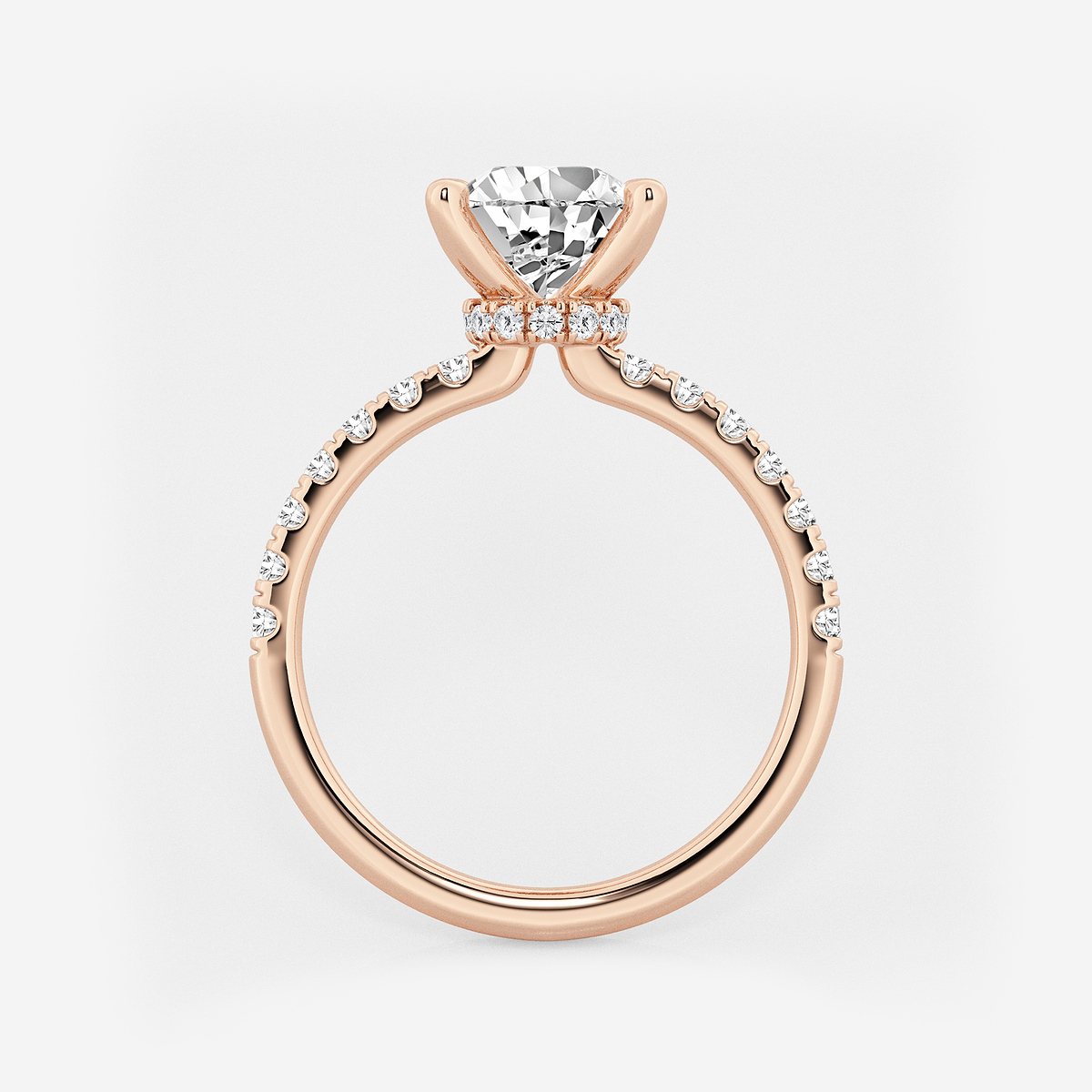 Additional Image 1 for  3 ctw Pear Lab Grown Diamond Hidden Halo Engagement Ring