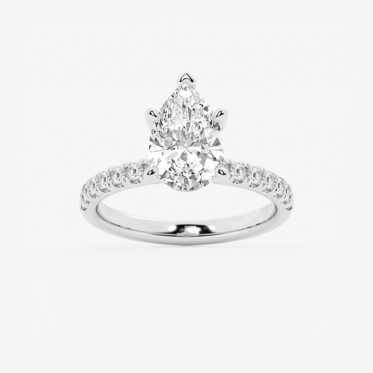 3 ctw Pear Lab Grown Diamond Hidden Halo Engagement Ring