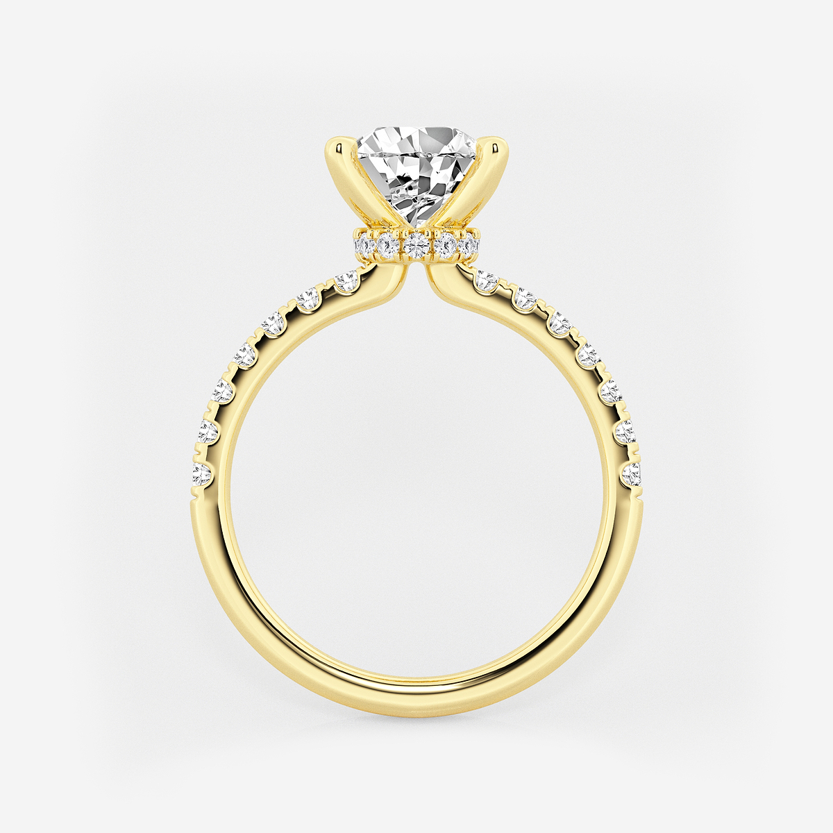 Additional Image 1 for  3 ctw Pear Lab Grown Diamond Hidden Halo Engagement Ring