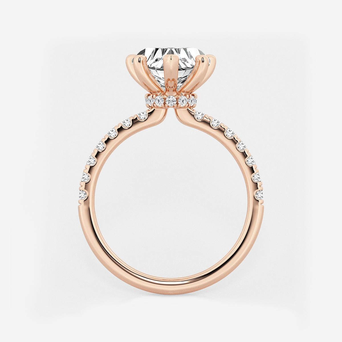 Additional Image 1 for  3 ctw Heart Lab Grown Diamond Hidden Halo Engagement Ring