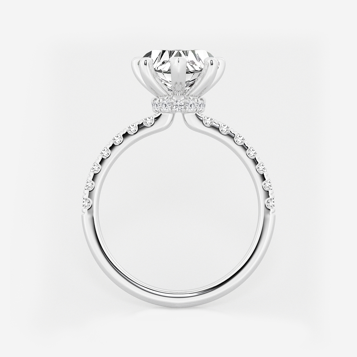 Additional Image 1 for  3 ctw Heart Lab Grown Diamond Hidden Halo Engagement Ring