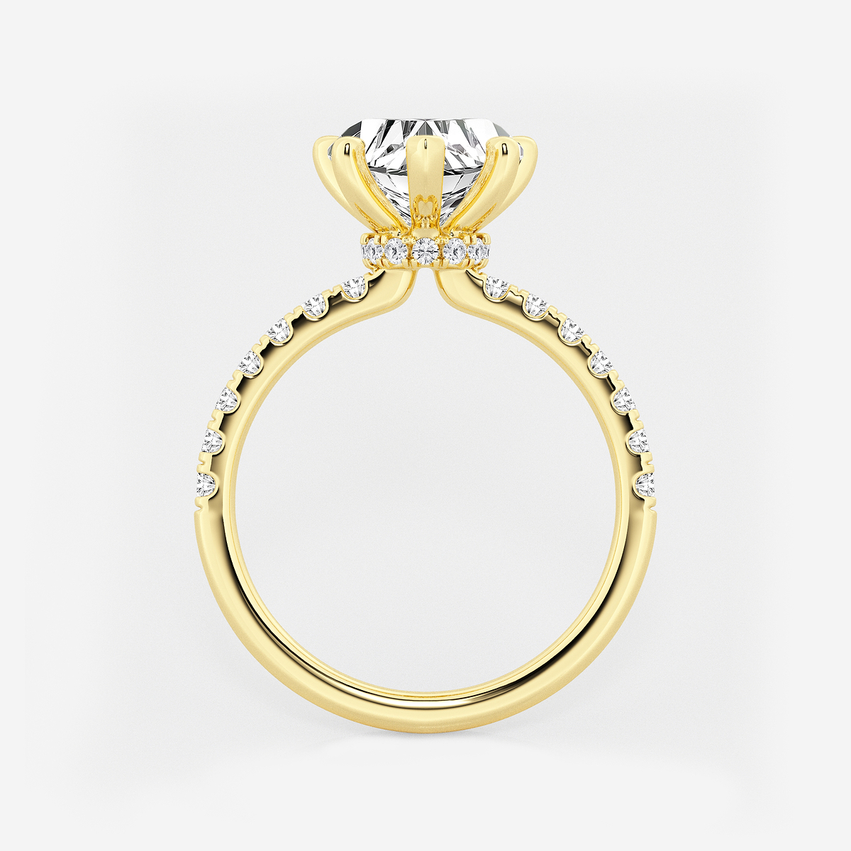 Additional Image 1 for  3 ctw Heart Lab Grown Diamond Hidden Halo Engagement Ring