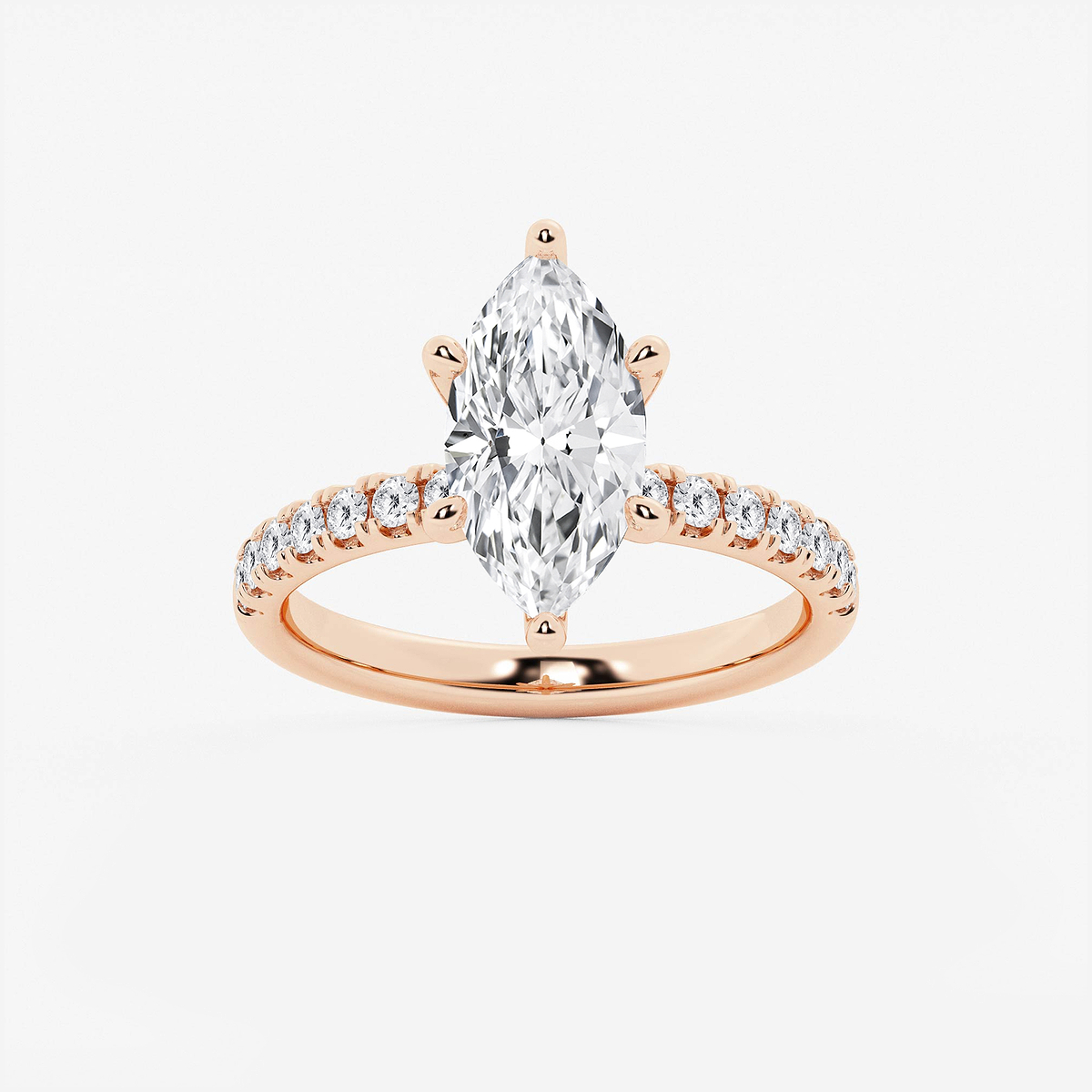 3 ctw Marquise Lab Grown Diamond Hidden Halo Engagement Ring