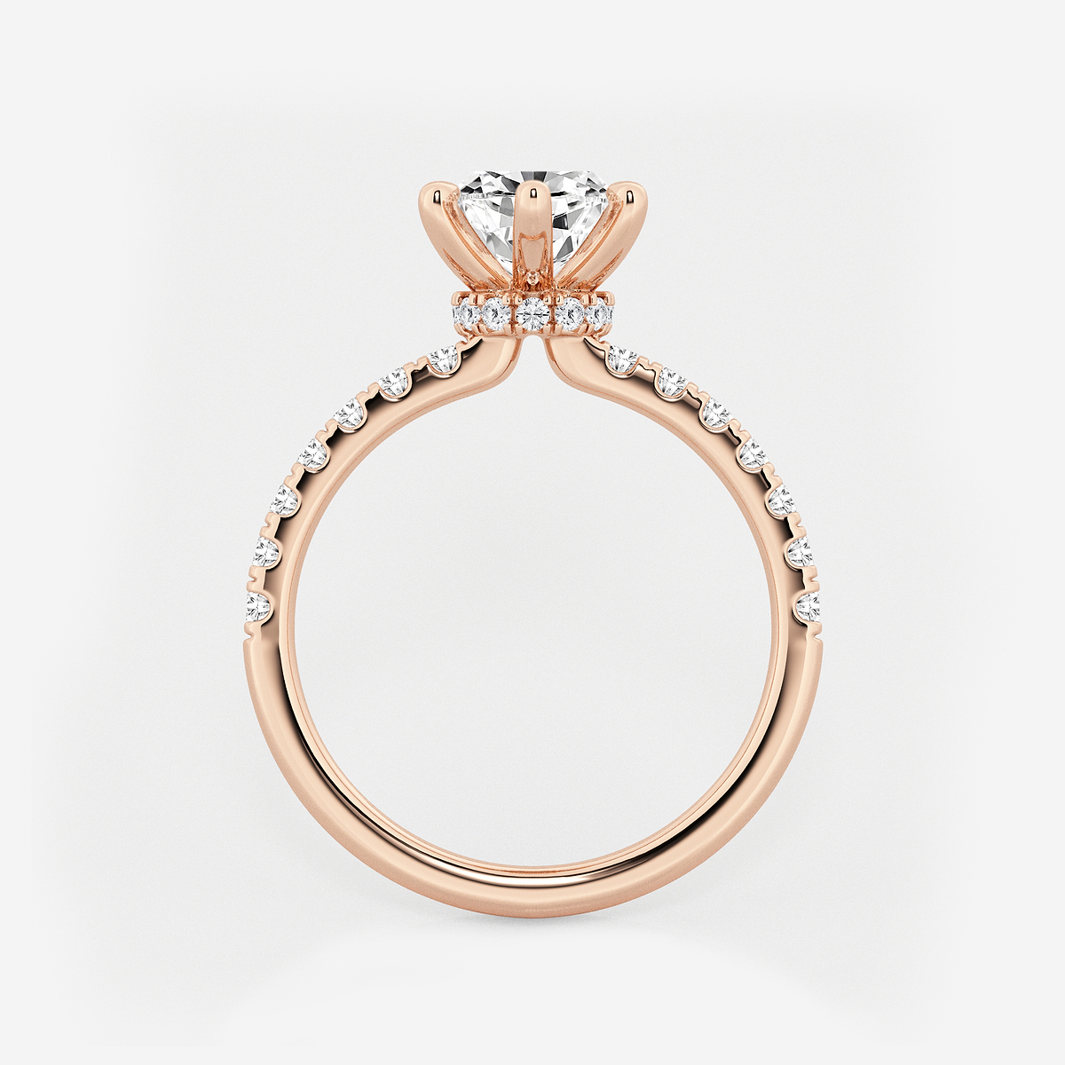 Additional Image 1 for  3 ctw Marquise Lab Grown Diamond Hidden Halo Engagement Ring