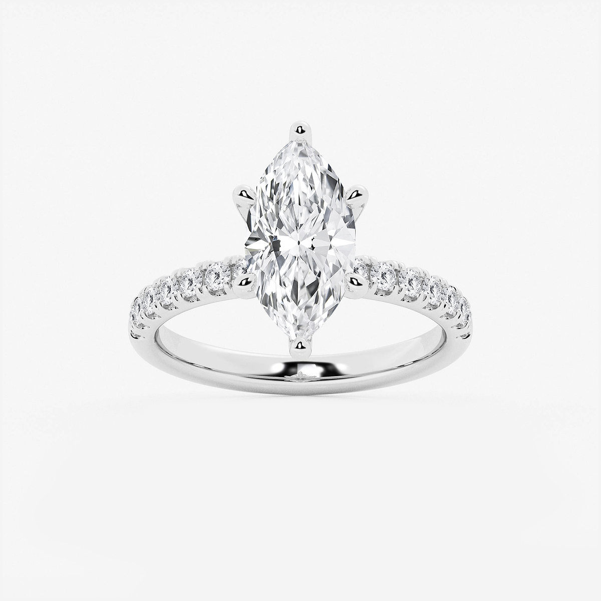 3 ctw Marquise Lab Grown Diamond Hidden Halo Engagement Ring