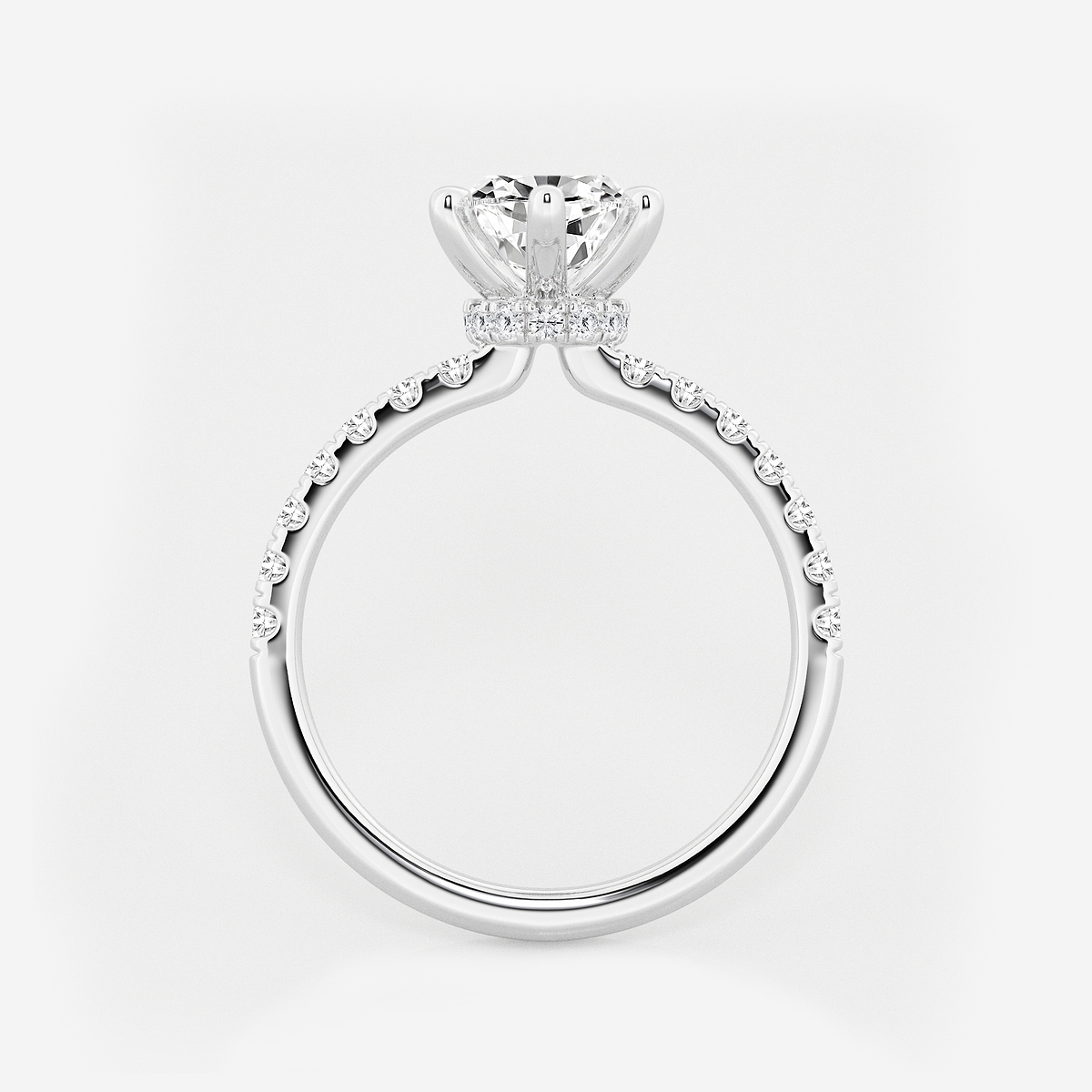 Additional Image 1 for  3 ctw Marquise Lab Grown Diamond Hidden Halo Engagement Ring