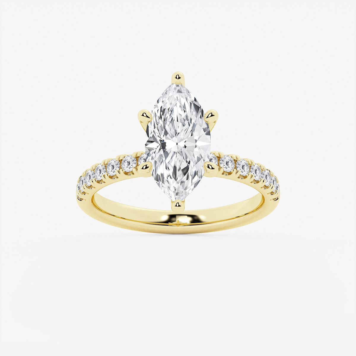 3 ctw Marquise Lab Grown Diamond Hidden Halo Engagement Ring