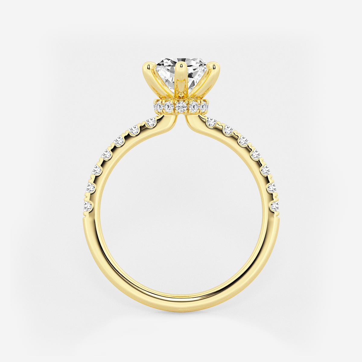 Additional Image 1 for  3 ctw Marquise Lab Grown Diamond Hidden Halo Engagement Ring