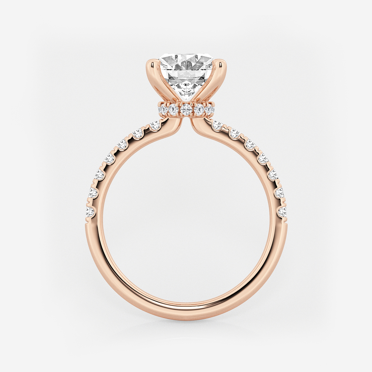Additional Image 1 for  3 ctw Oval Lab Grown Diamond Hidden Halo Engagement Ring