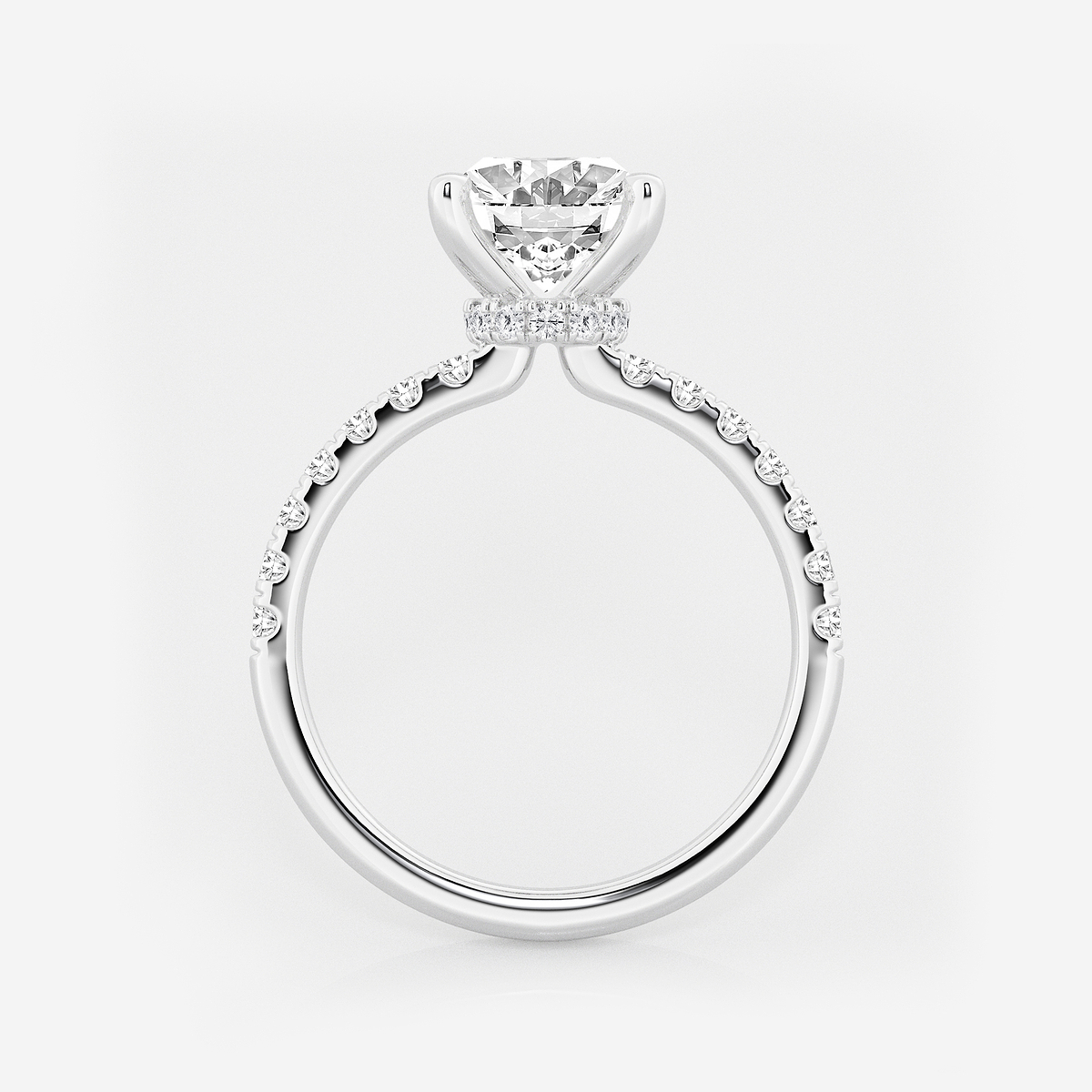 Additional Image 1 for  3 ctw Oval Lab Grown Diamond Hidden Halo Engagement Ring