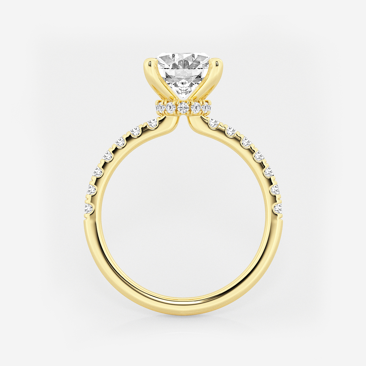 Additional Image 1 for  3 ctw Oval Lab Grown Diamond Hidden Halo Engagement Ring