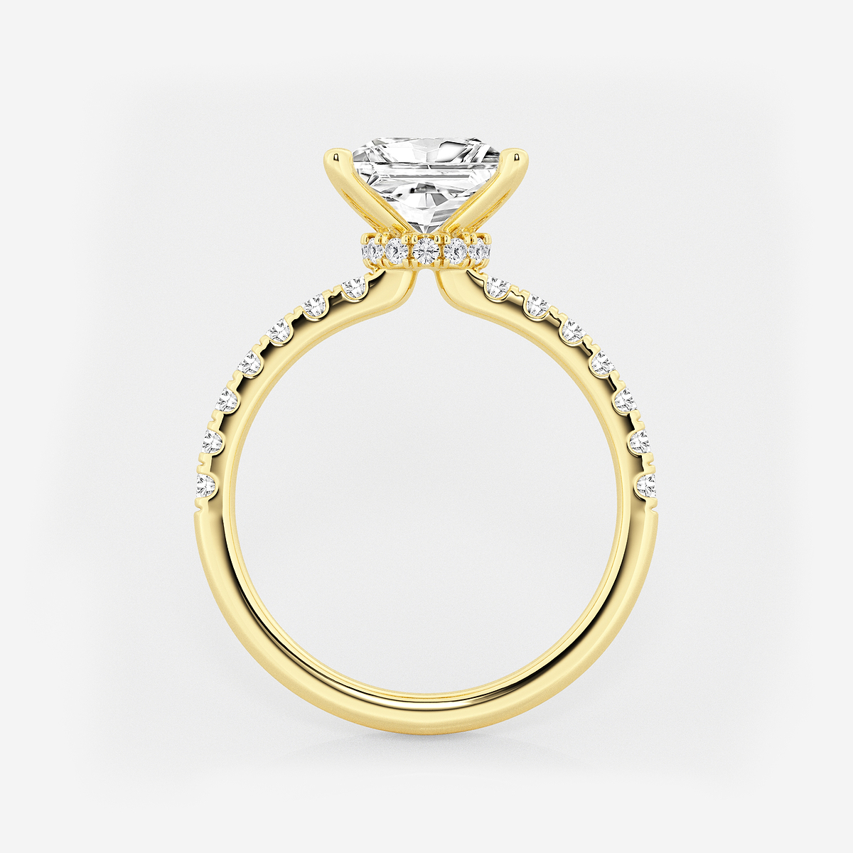 Additional Image 1 for  3 ctw Princess Lab Grown Diamond Hidden Halo Engagement Ring