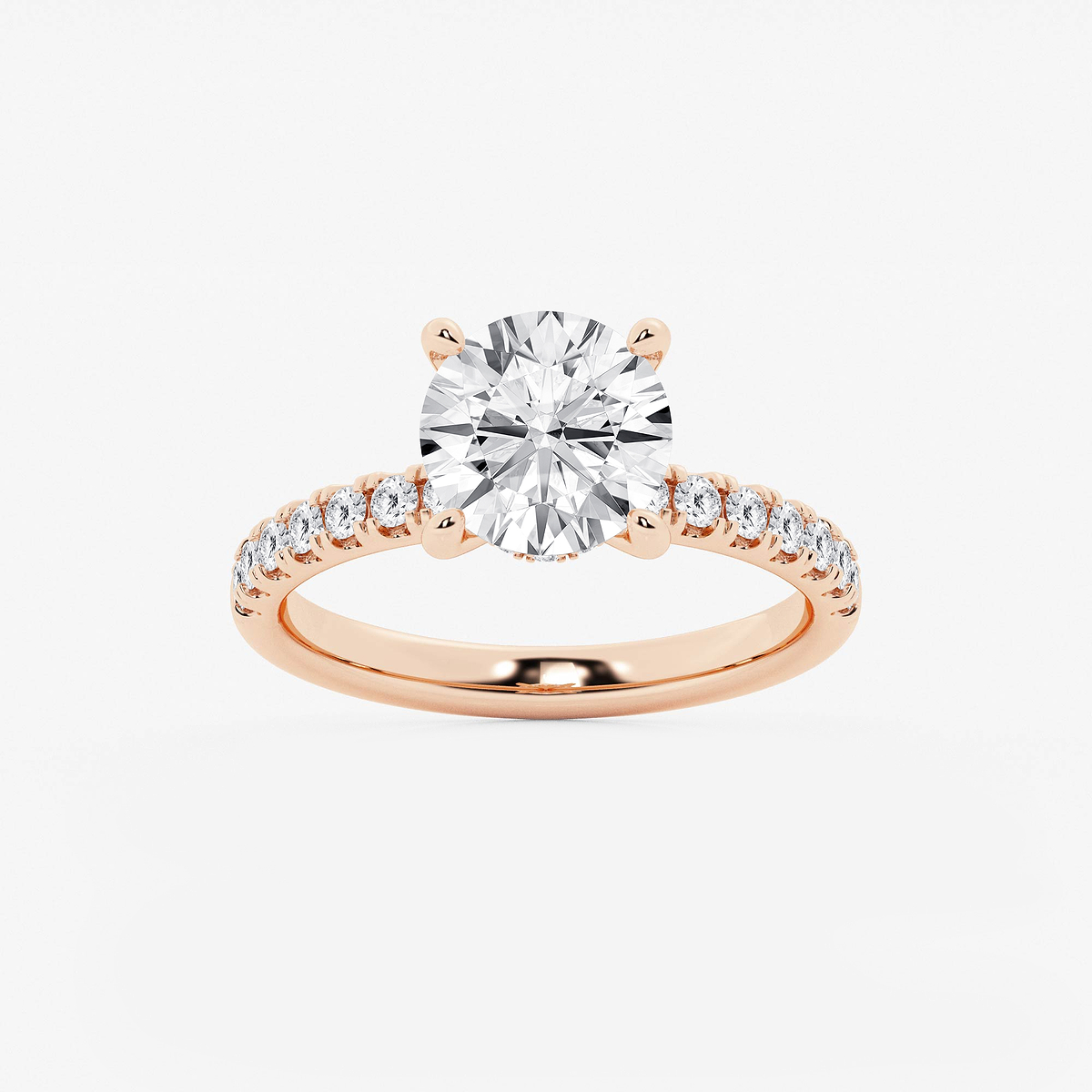 3 ctw Round Lab Grown Diamond Hidden Halo Engagement Ring