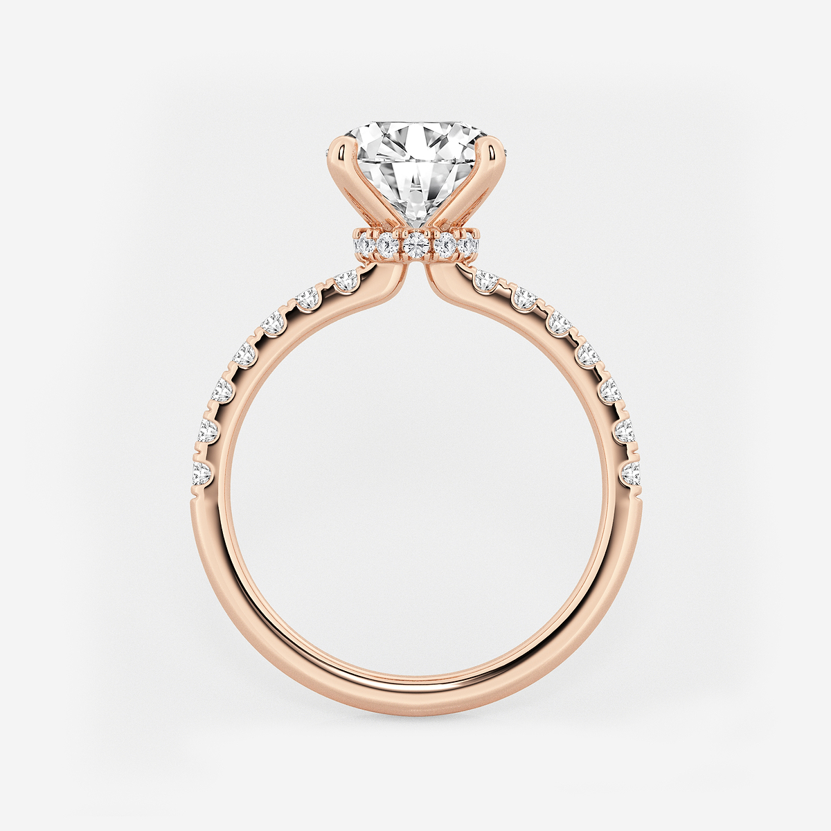 Additional Image 1 for  3 ctw Round Lab Grown Diamond Hidden Halo Engagement Ring