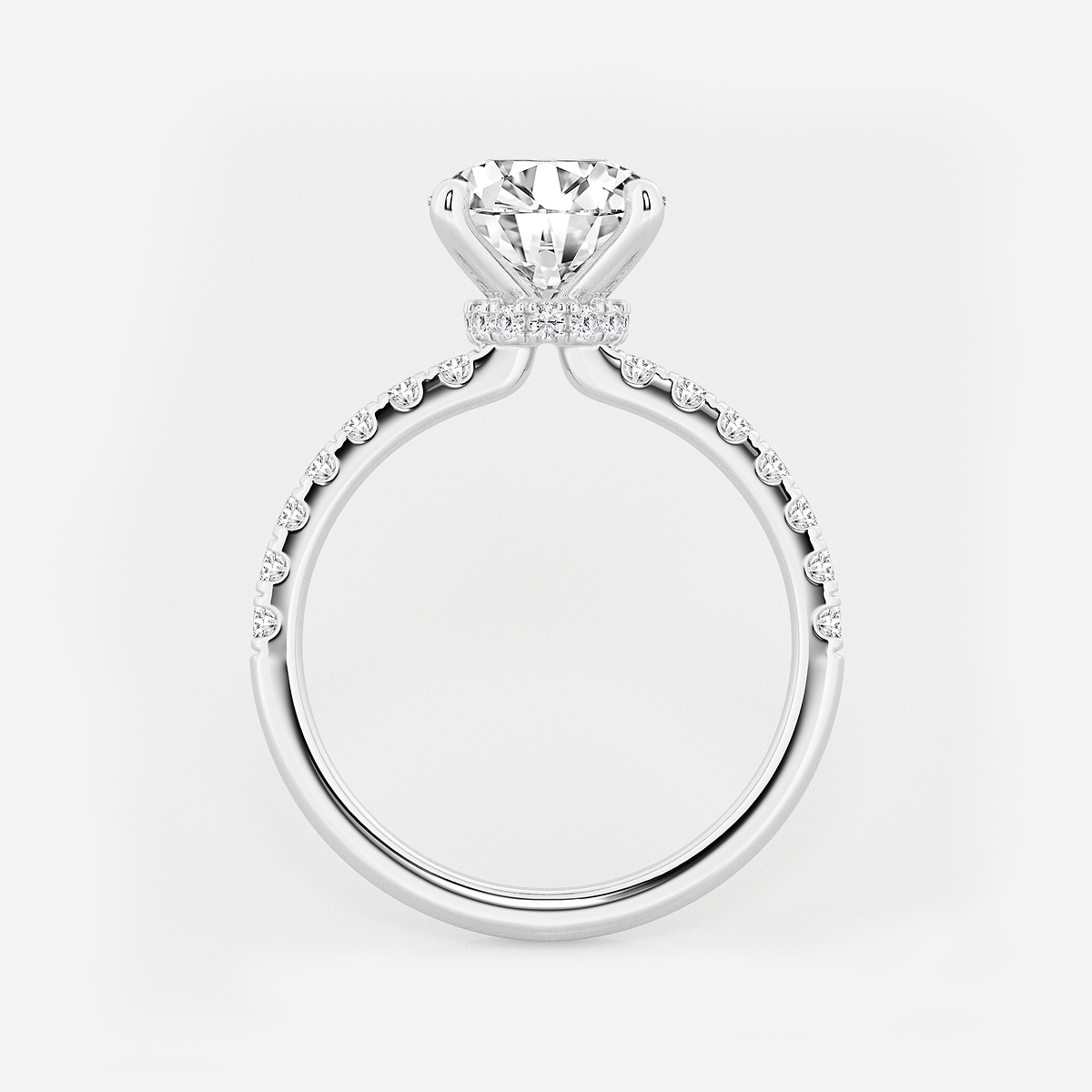 Additional Image 1 for  3 ctw Round Lab Grown Diamond Hidden Halo Engagement Ring