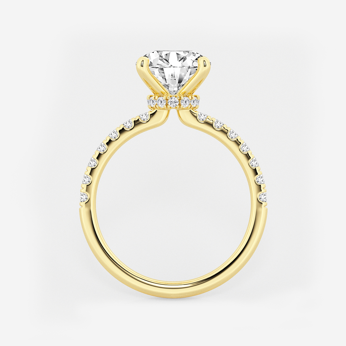 Additional Image 1 for  3 ctw Round Lab Grown Diamond Hidden Halo Engagement Ring