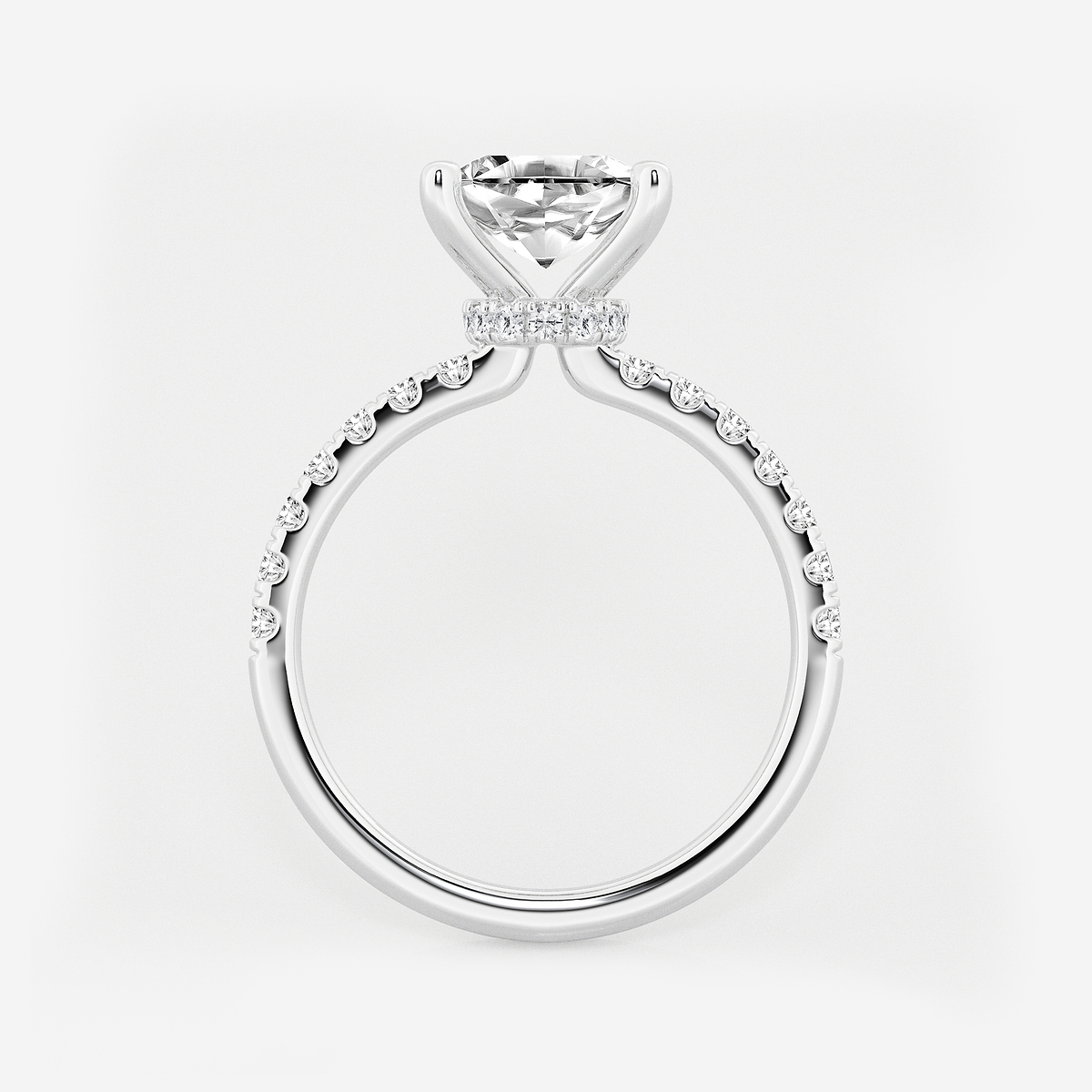 Additional Image 1 for  3 1/2 ctw Asscher Lab Grown Diamond Hidden Halo Engagement Ring