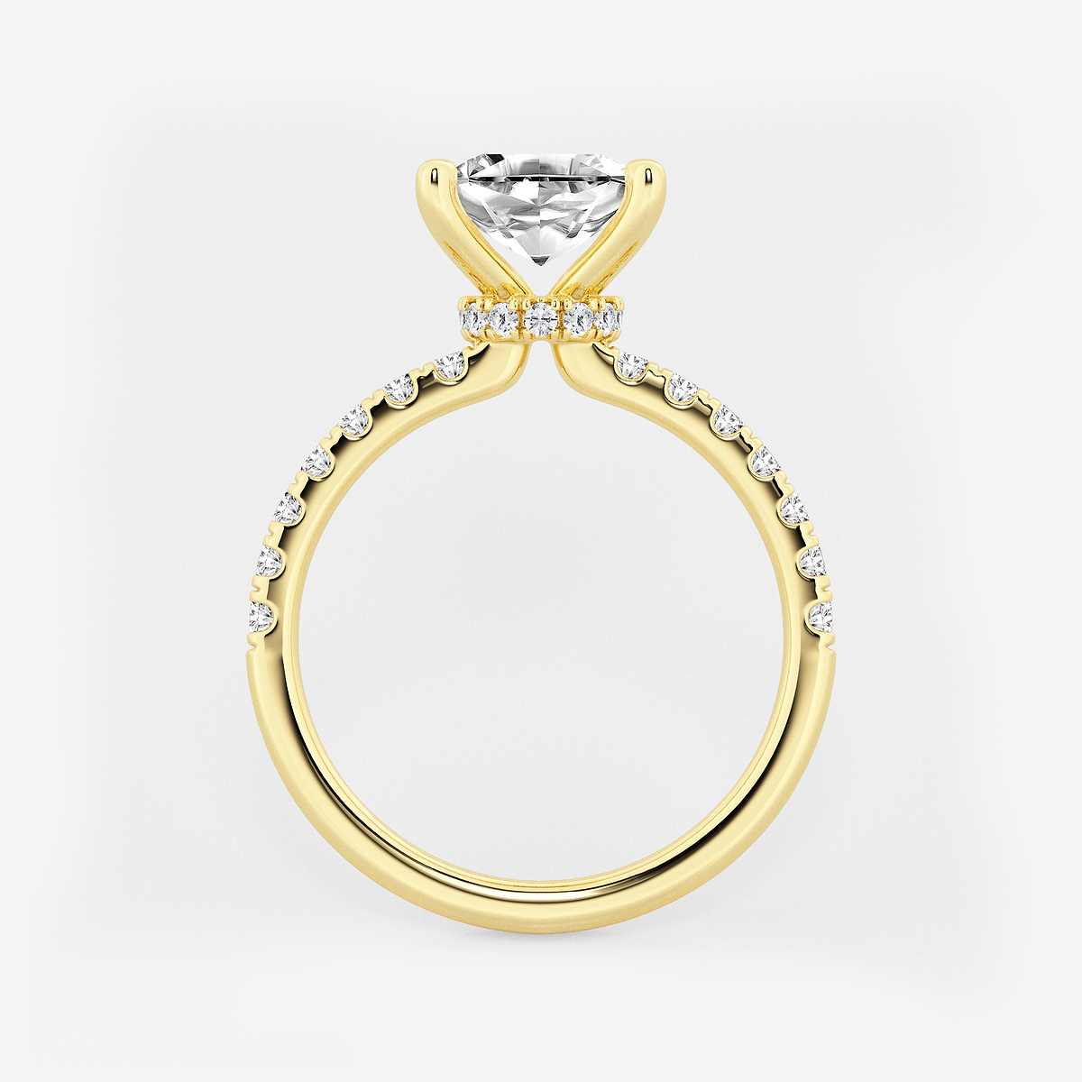 Additional Image 1 for  3 1/2 ctw Asscher Lab Grown Diamond Hidden Halo Engagement Ring