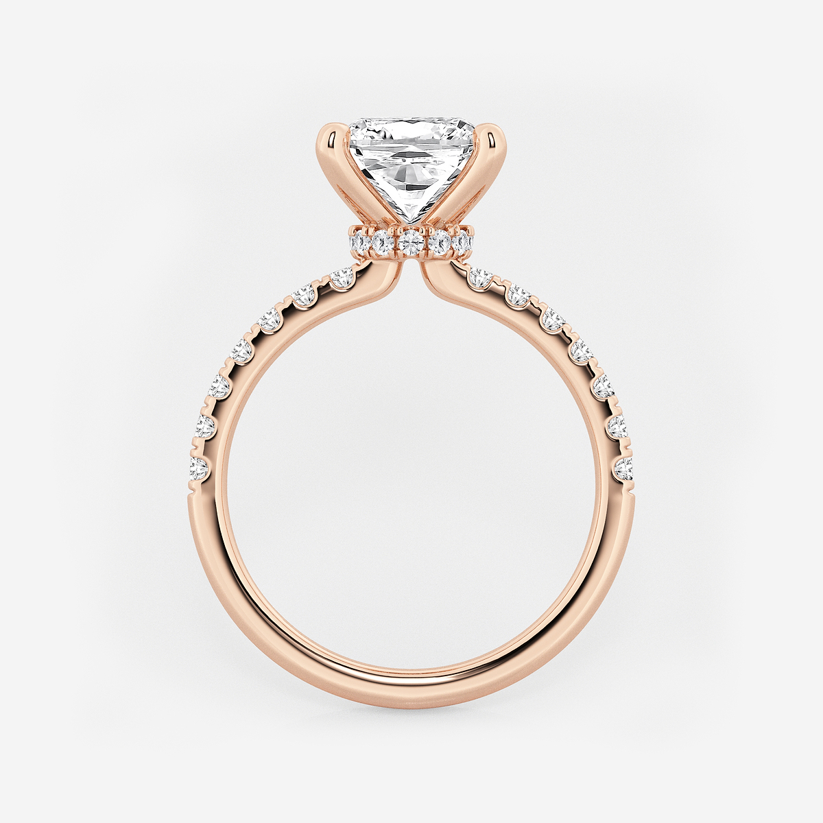 Additional Image 1 for  3 1/2 ctw Cushion Lab Grown Diamond Hidden Halo Engagement Ring